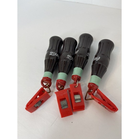 Lot of 4 Miniature 3” Coca Cola Bottle Table Cloth Clip Weights Picnic Décor - Picture 4 of 5